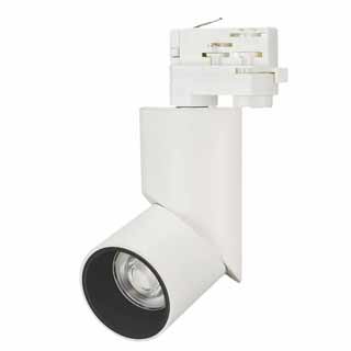 Светильник LGD-TWIST-TRACK-4TR-R70-15W Day4000 (WH-BK, 30 deg) 025461(1) - Светильник подвесной для треков/шин 4 провода. Мощность 15 Вт, св. поток 1100 лм, 74 лм/Вт, дневной 4000 K, CRI>90, угол 30°, напряжение питания 230 В. Белый круглый корпус из алюм