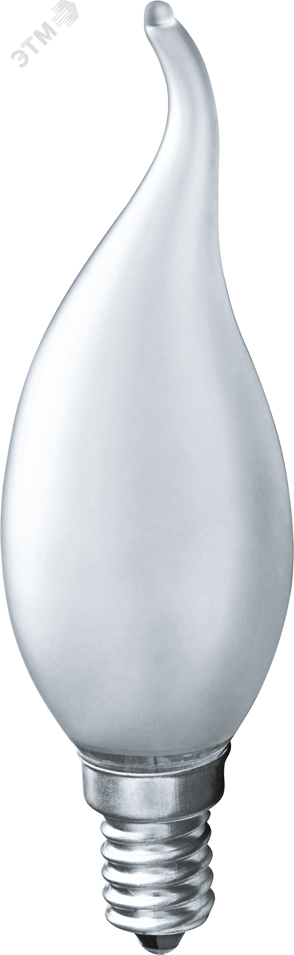 Лампа накаливания декоративная ДС 60вт B35 230в Е14 матовая свеча на ветру 17664
