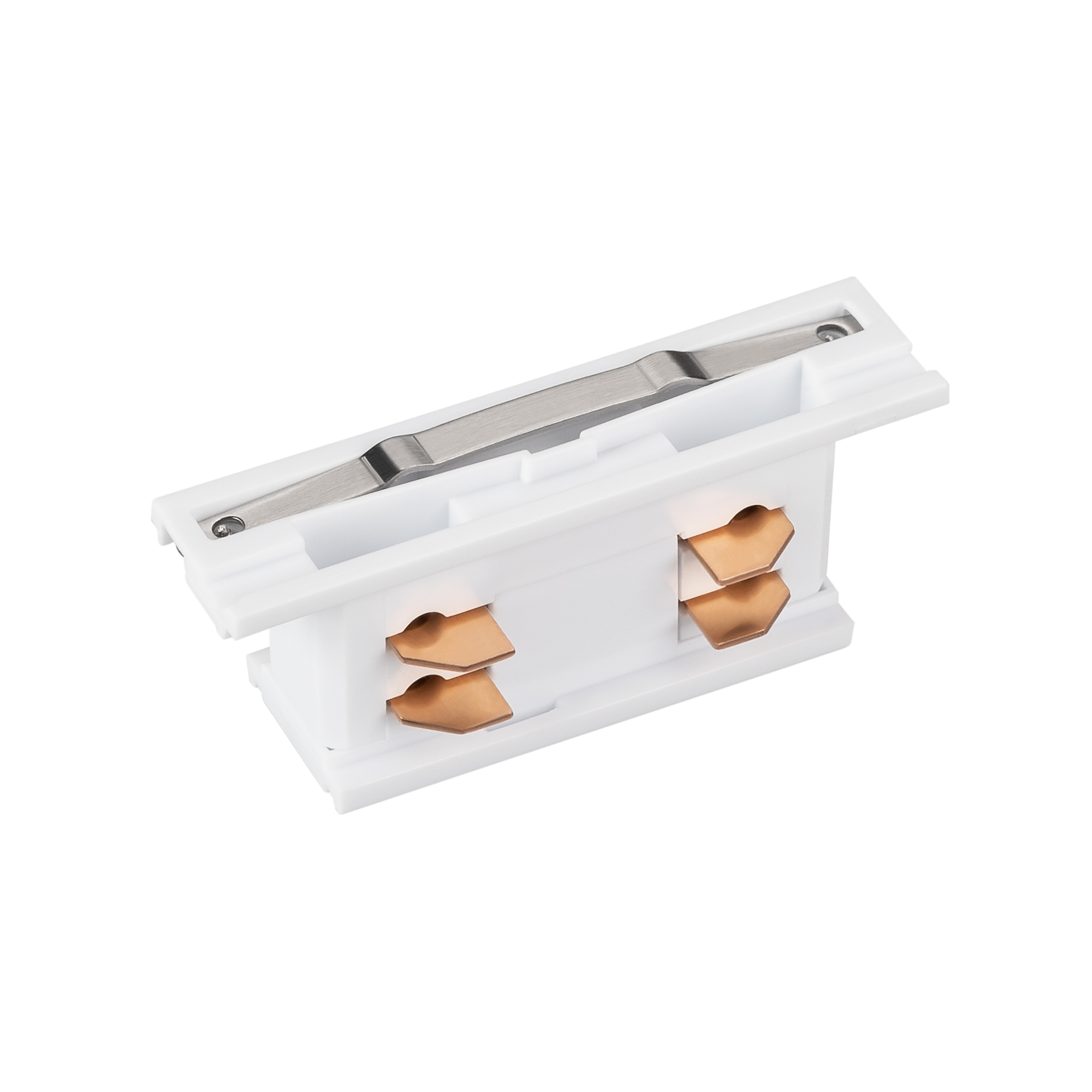 Коннектор внутренний LGD-4TR-CON-MINI-WH (C) 042557 - Внутренний коннектор для треков 4TR, цвет белый.  Аналог XTS-21 Global Track Pro. Длина 70 мм. Примечание: если коннектор туго входит в трек, немного выкрутите винты контакта перед установкой. При испо