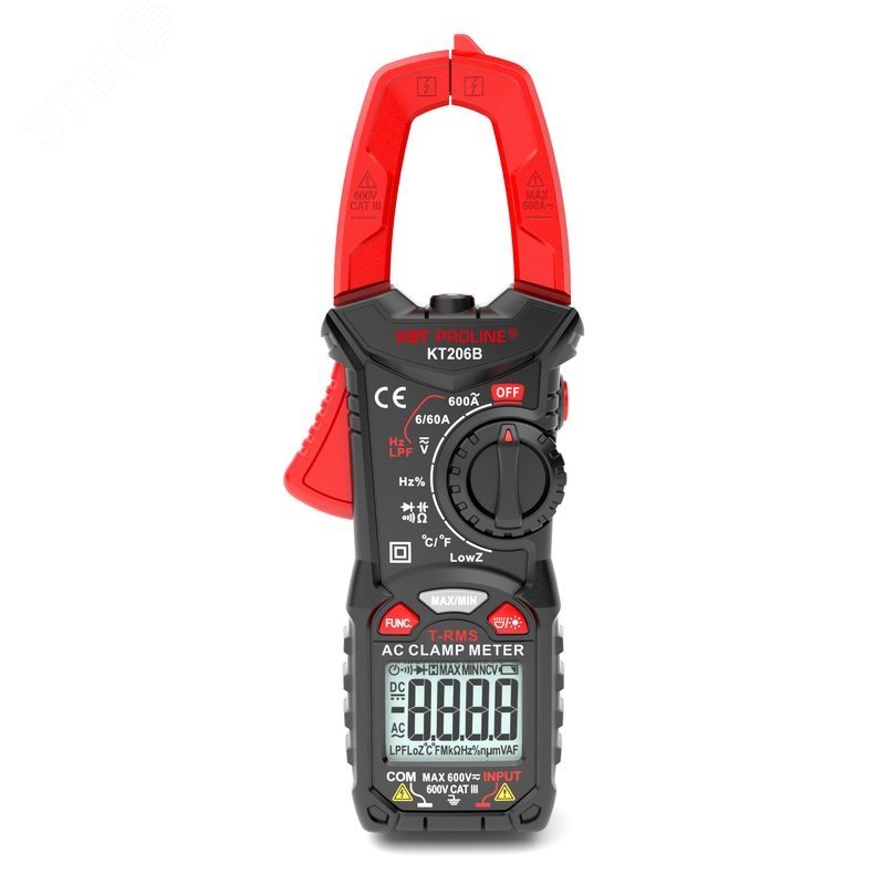 KT 206B серия PROLINE - Токоизмерительные клещи c True RMS ACA/ACV/DCV/R/C/F/t/ автоматический выбор пределов измерений