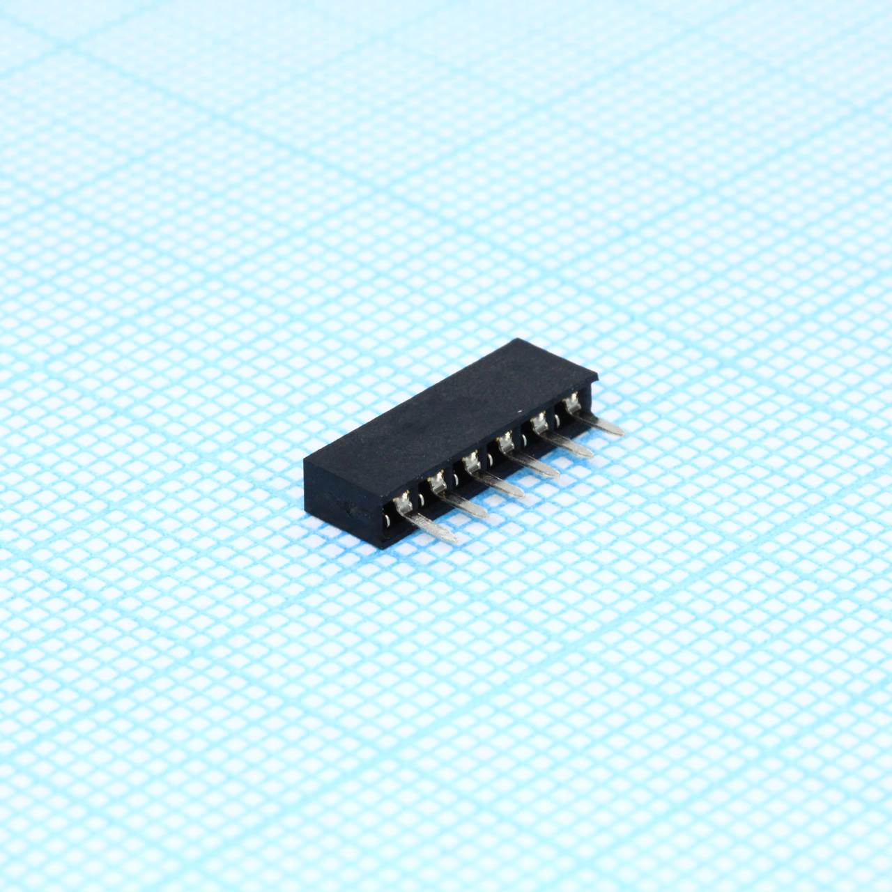 DS1026-01-1X6S8BV - Гнездо на плату 1х6 конт., шаг 2.00мм, высота 4.3мм, позолоч.