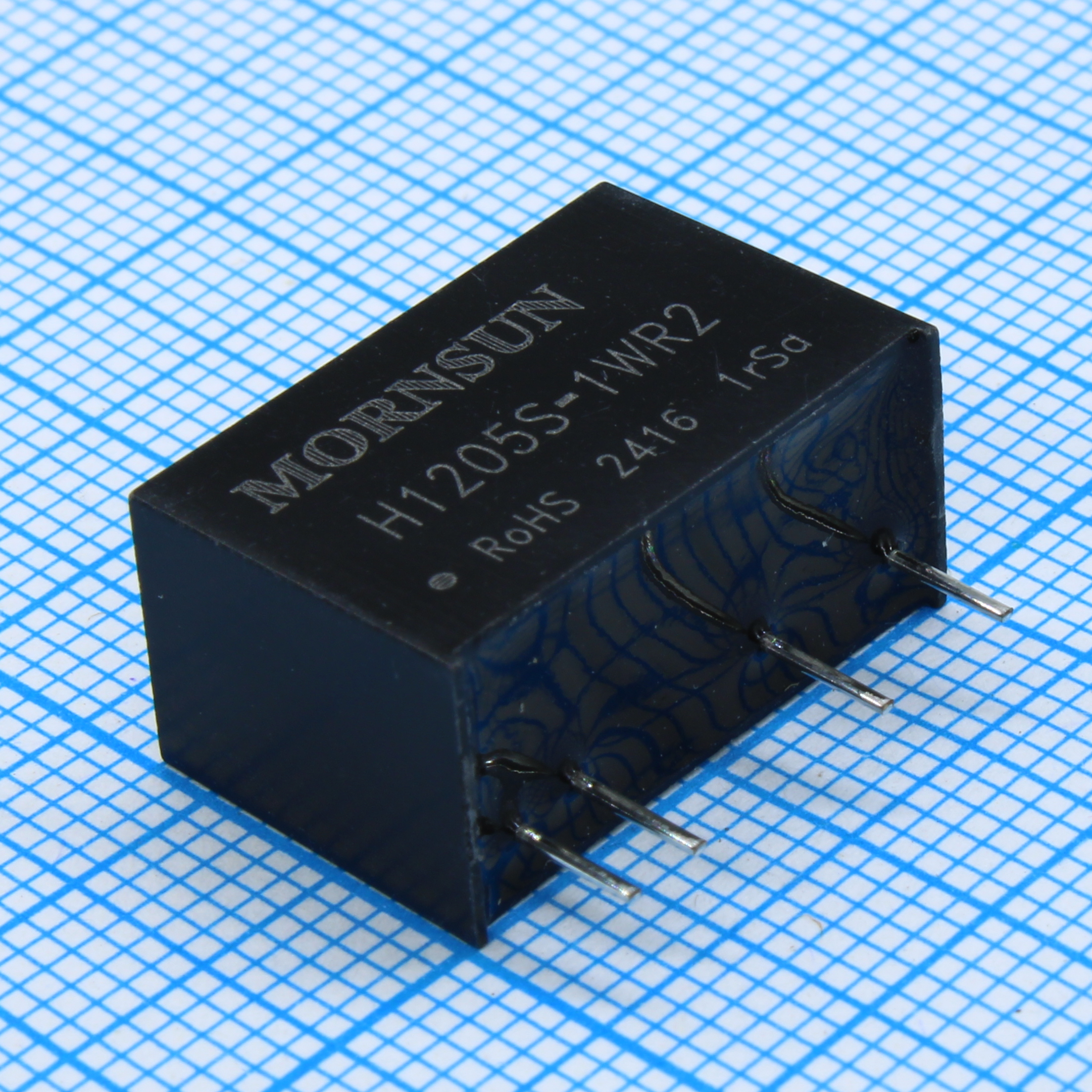 H1205S-1WR2 - Преобразователь DC/DC на печатную плату 1Вт, вход 12 (10.8…13.2)В, выход 5В/200мА, изоляция 6000В DC, КПД 73% -40…+85°C