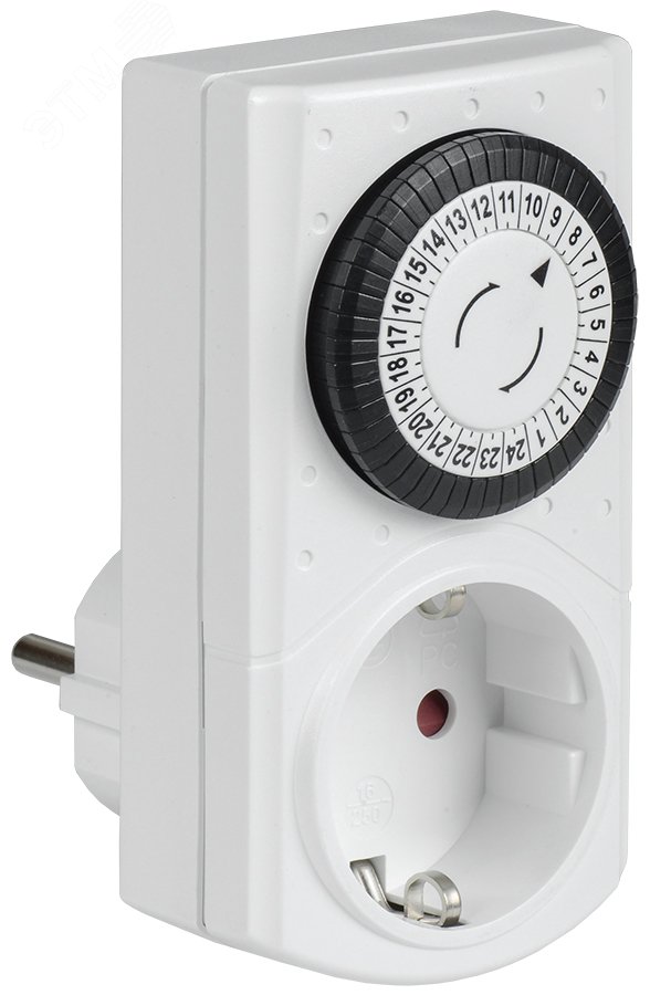 РТМ-1 Розетка-таймер механ. 30мин 24ч 48on/off 16А IP20 ERT-20-1-16-S-30-0-20-K01