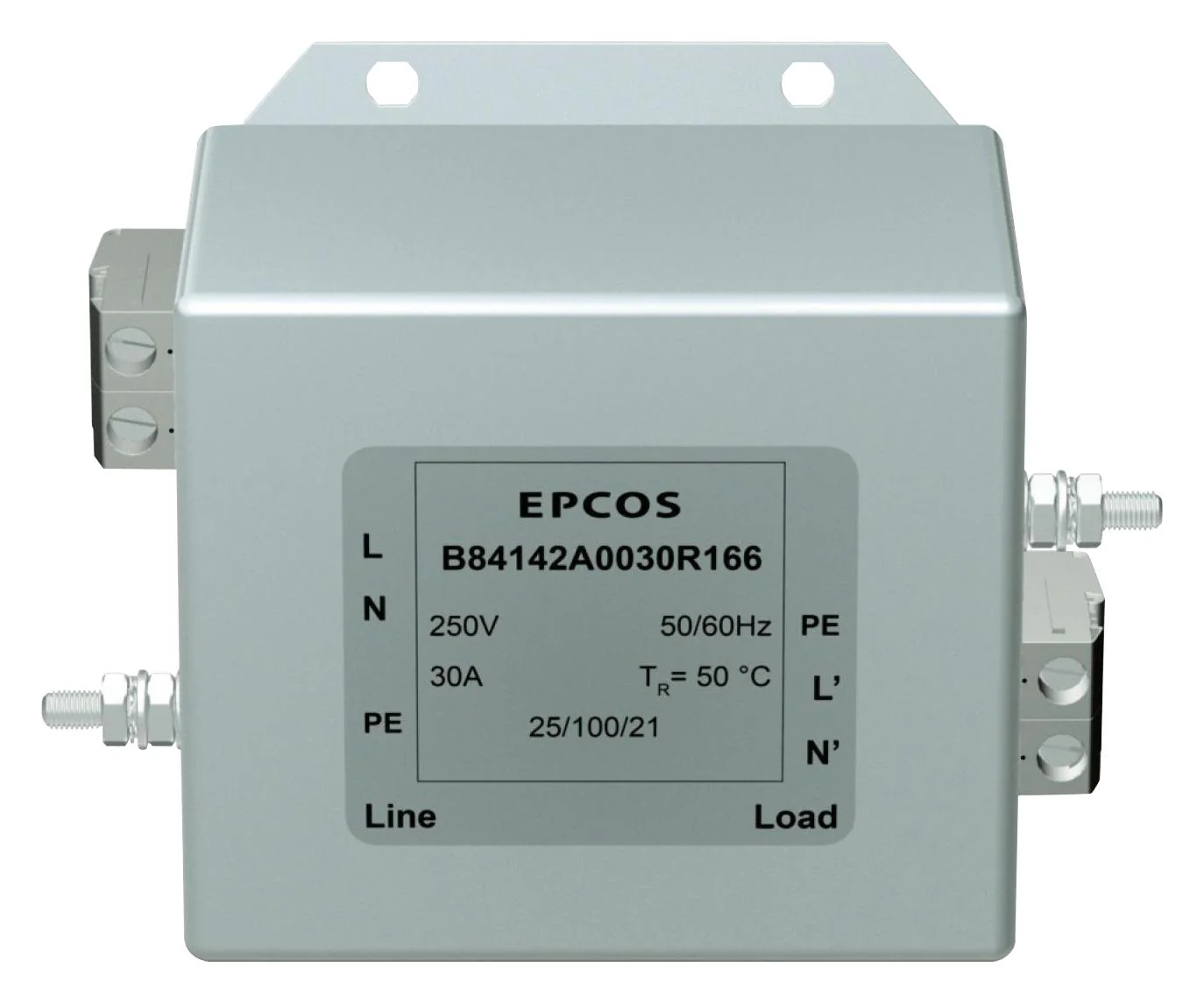 B84142A0030R166 - Сетевой фильтр для 1-фазных систем 30A/250V, 0.005 Ом