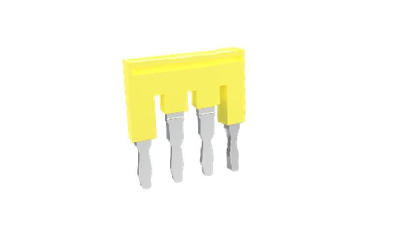 Соединительная перемычка TJA6.2-4 - Соединительная перемычка, втычная, изолированная, 4 полюса, для серий клемм: TP/TU/TC, шириной 6,2 мм, цвет: желтый