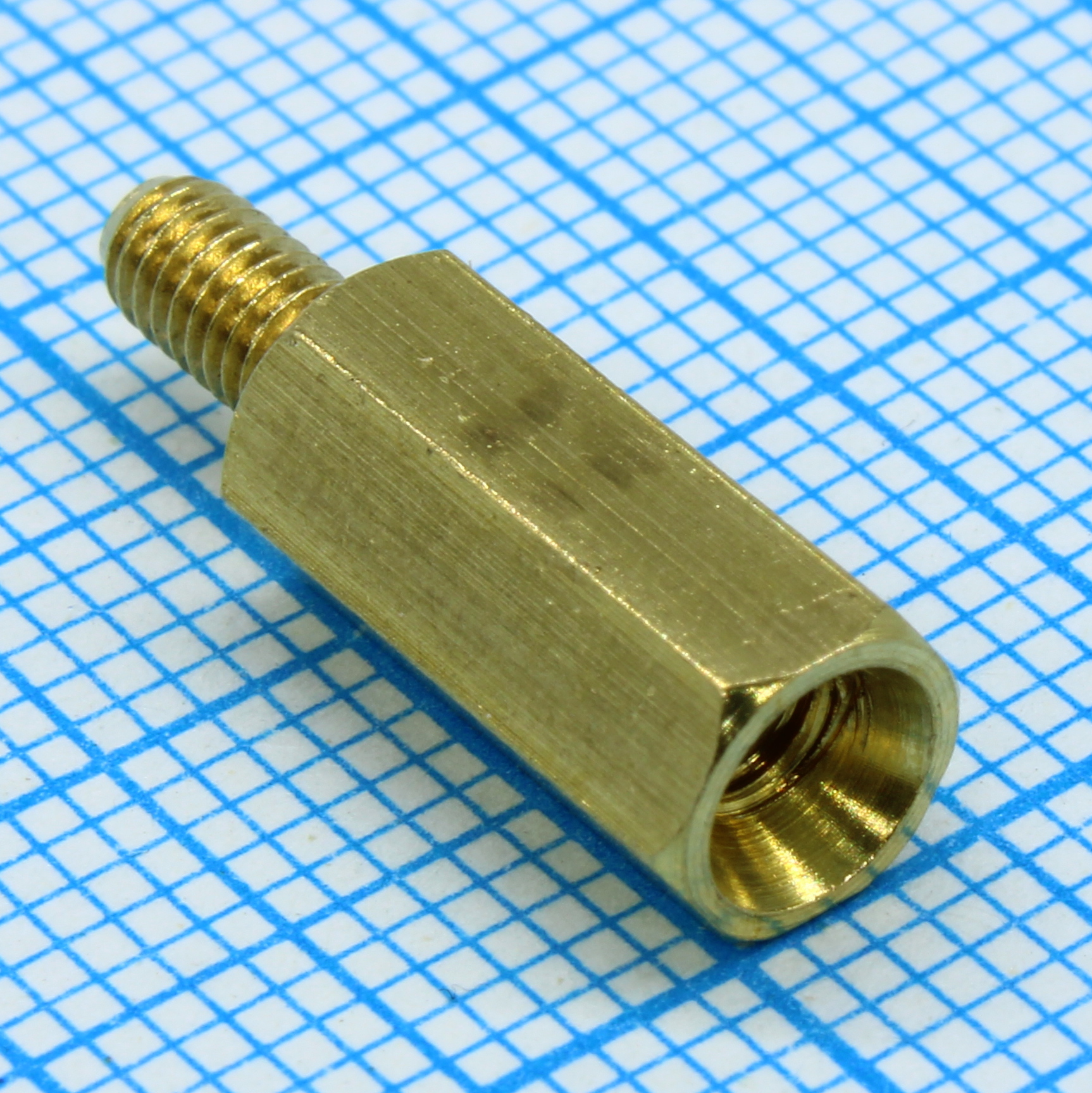 H-L1200-1800-5-03-1N1W-X - Стойка латунная для печатной платы, шестигранная, М3, 12мм, отверстие-винт