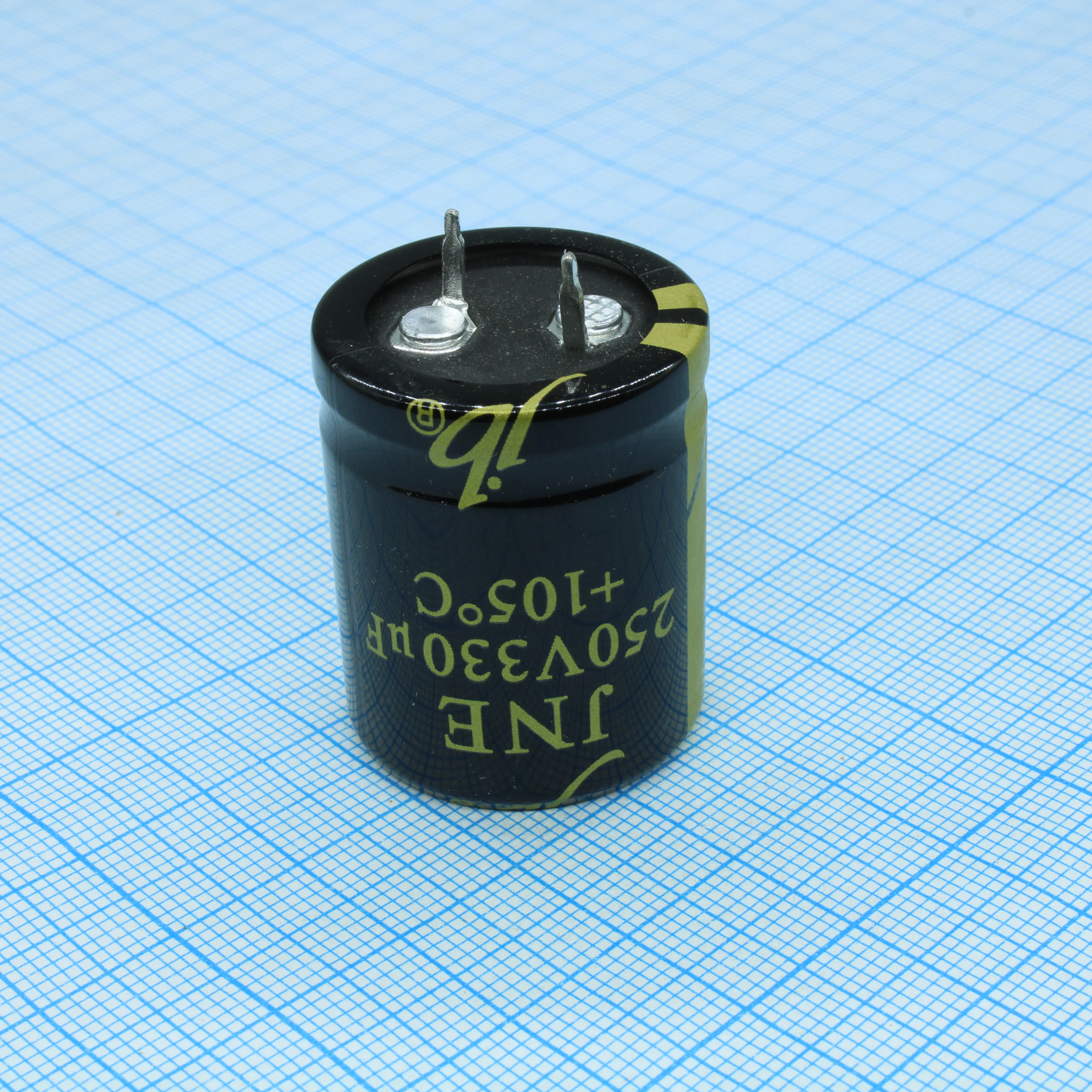 JNE2E331M10002500300 - Конденсатор алюминиевый электролитический 330мкФ 250В ±20% (25х30мм) защелкиваемые выводы 10мм 2000час 105°C россыпь