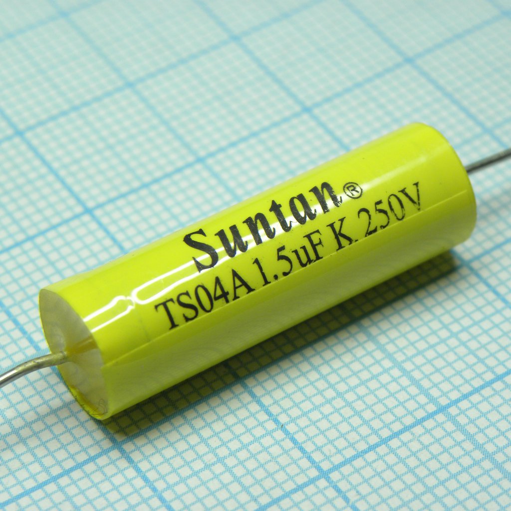 TS04A02E155KSB000R - Конденсатор металлоплёночный полиэтилентерефталатный 1.5мкФ 250В ±10% аксиальные выводы 105°C россыпь