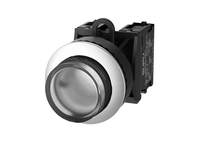Кнопка выпуклая (прозрачная) TS2523-0DM70-S10 - Кнопка круглая выпуклая, без блокировки, LED AC/DC 24V, алюминиевое переднее кольцо, с мгновенным нажатием, с контактной группой 1NO, диаметр головки кнопки 29,5 мм, диаметр посадочного отверстия: 22 мм, цве