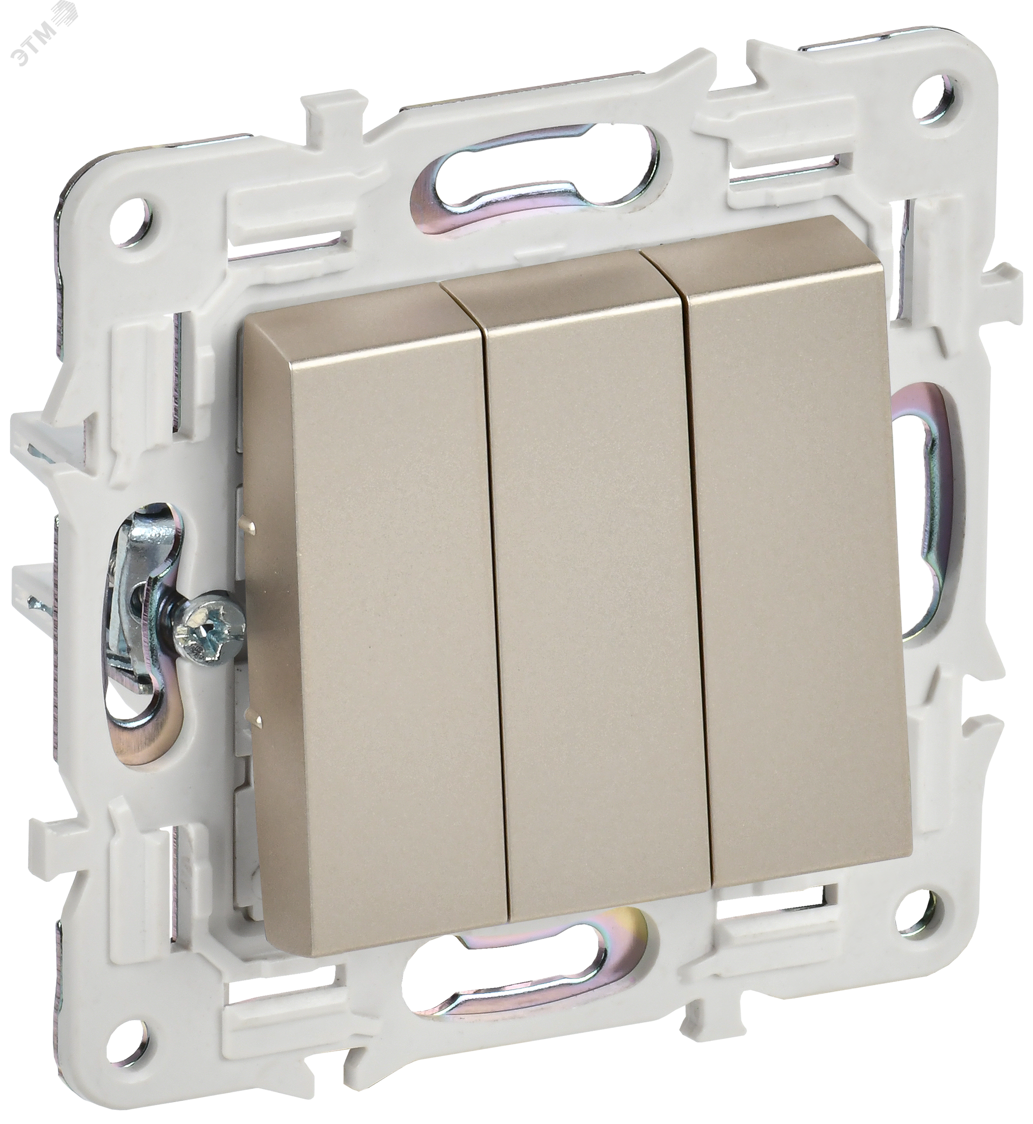 SKANDY Выключатель 3-клавишный 10А SK-V11Sh шампань IEK SK-V30-0-10-K37