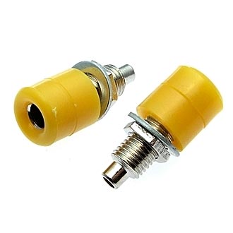 Z031 4MM SOCKET YELLOW - Клемма приборная Z031 4 мм, разъем желтый, диаметр 4 мм