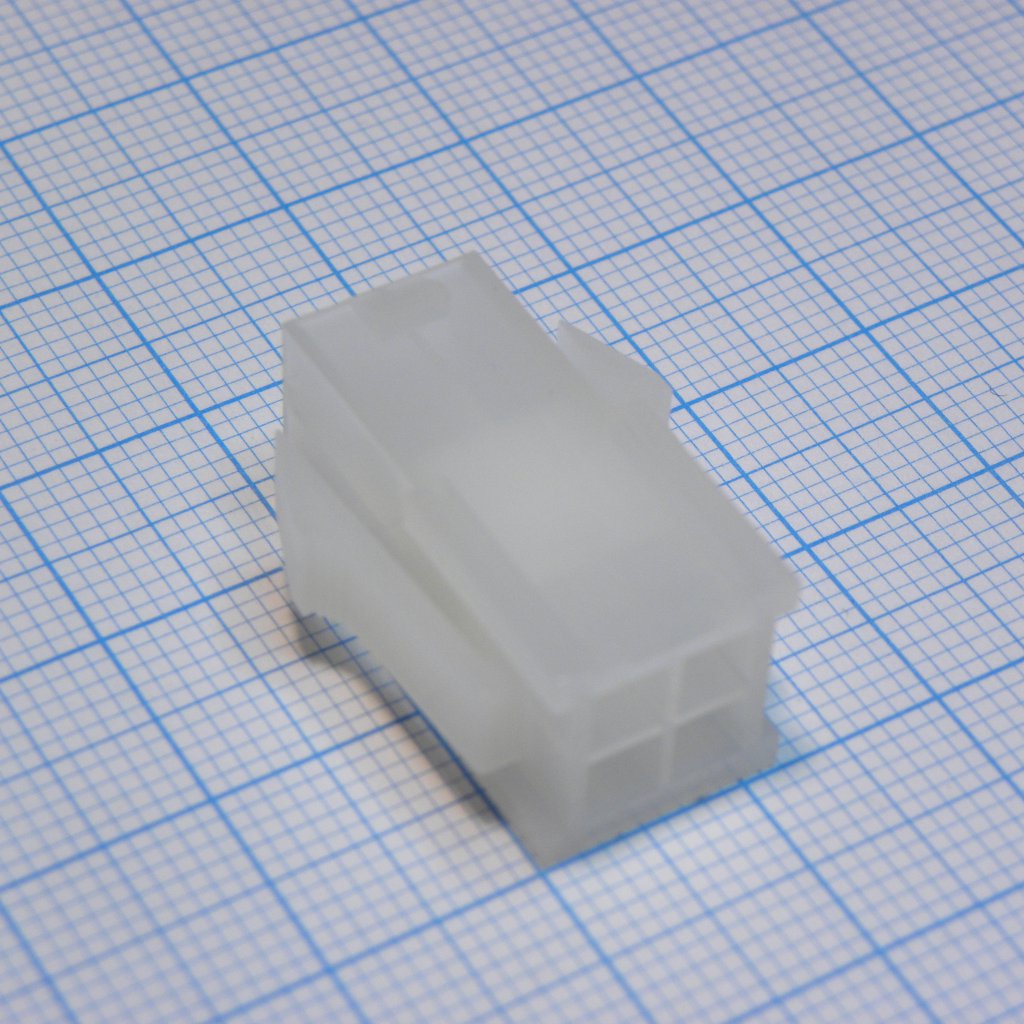 39012041 - Корпус разъема, монтажные ушки, UL 94V-2, Серия Mini-Fit Jr., Штекер, 4 вывод(-ов), 4.2 мм