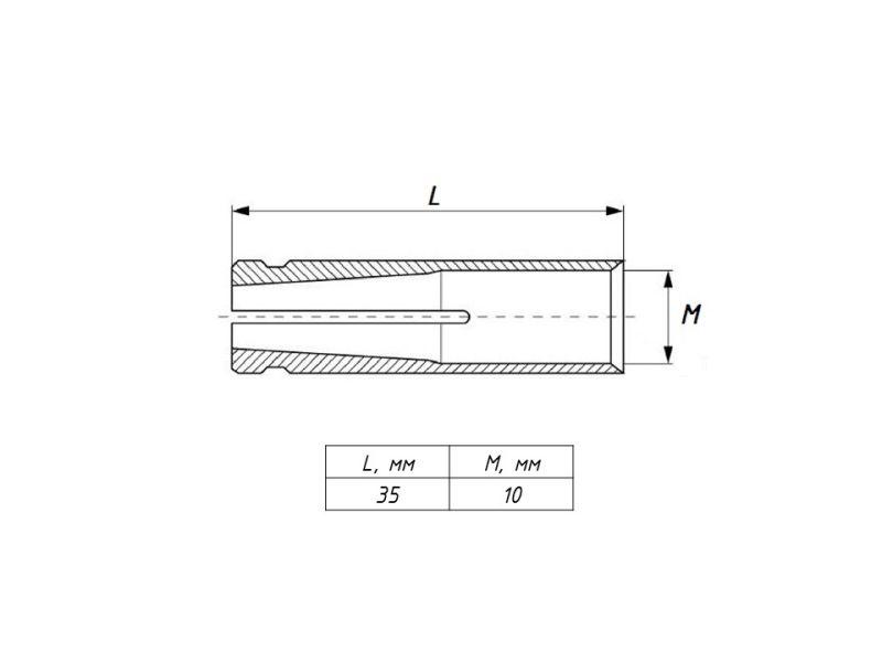 Анкер забивной М10 латунь alzm10