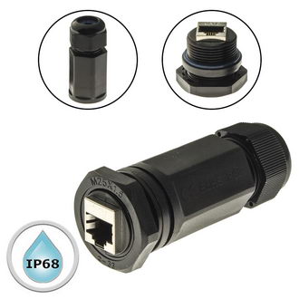RJ45M25Z1L -6B - Разъем герметичный SZC RJ45M25Z1L-6B, 10BASE-T,100 BASE-T, 1000 BASE-T