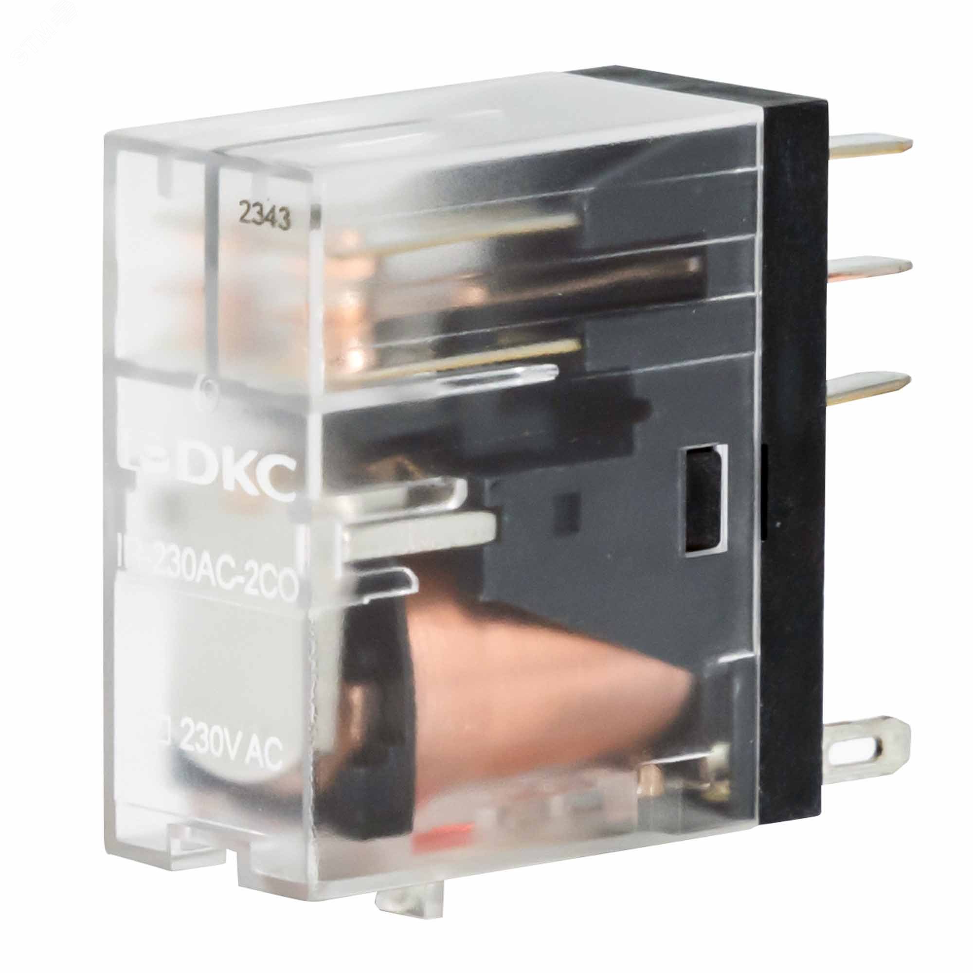 Реле миниатюрное промышленное, 2CO, ком. ток 8А, AgSnO, напряжение 230VAC, опция: светодиод IR-230AC-2CO