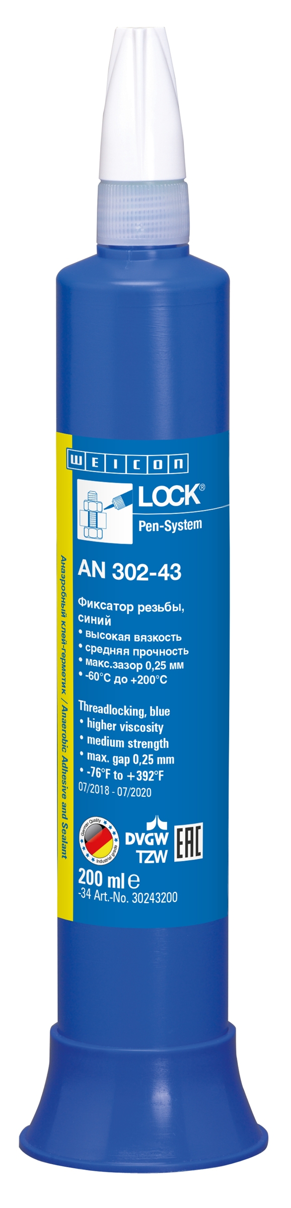 wcn30243200 - 10019968 WEICONLOCK AN 302-43 Фиксатор резьбы (200 мл) средняя сила фиксации всех видов металлического крепеж
