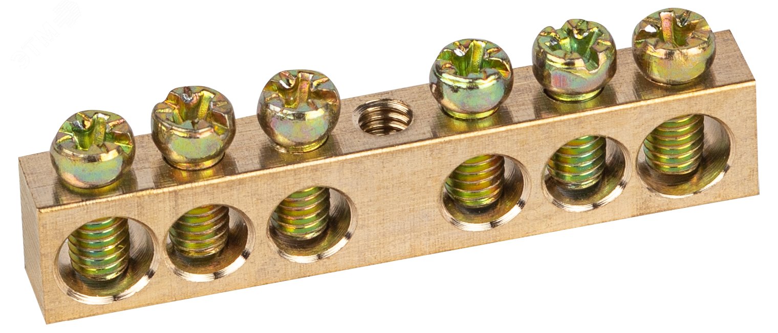 Шина NO-122-13 PEN "земля-ноль" 6х9мм 6/1 с креплениями по центру латунь Б0047227