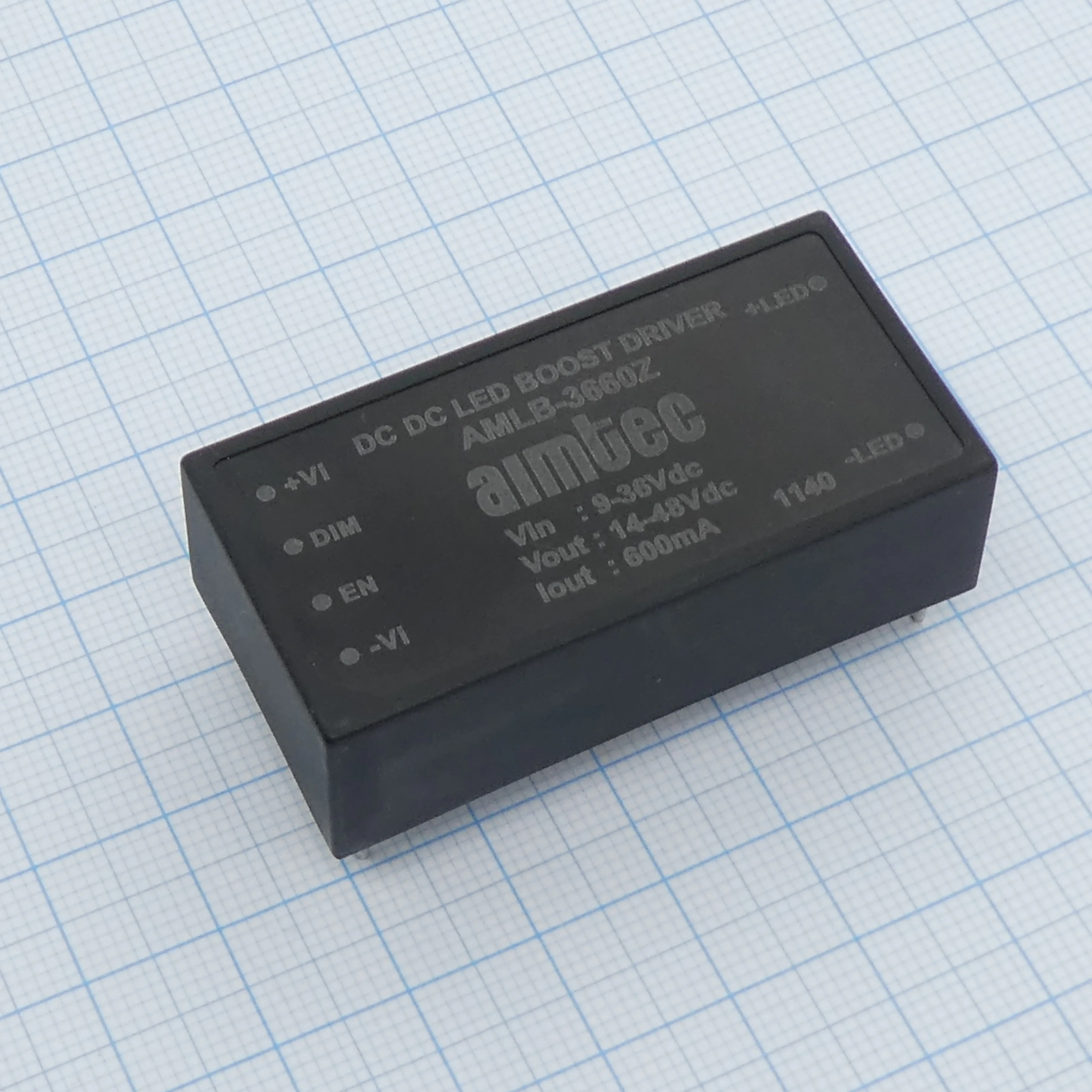 AM10EW-2405SH30-NZ - DC/DC, 10Вт, вход 9…36В, выход 5В/2А, изоляция 3000В DC, КПД 82%, максимальная емкостная нагрузка не более 5400мкФ, вход On/Off, 2x1", 51.5x26.5x12мм, -40…85°C, пластик