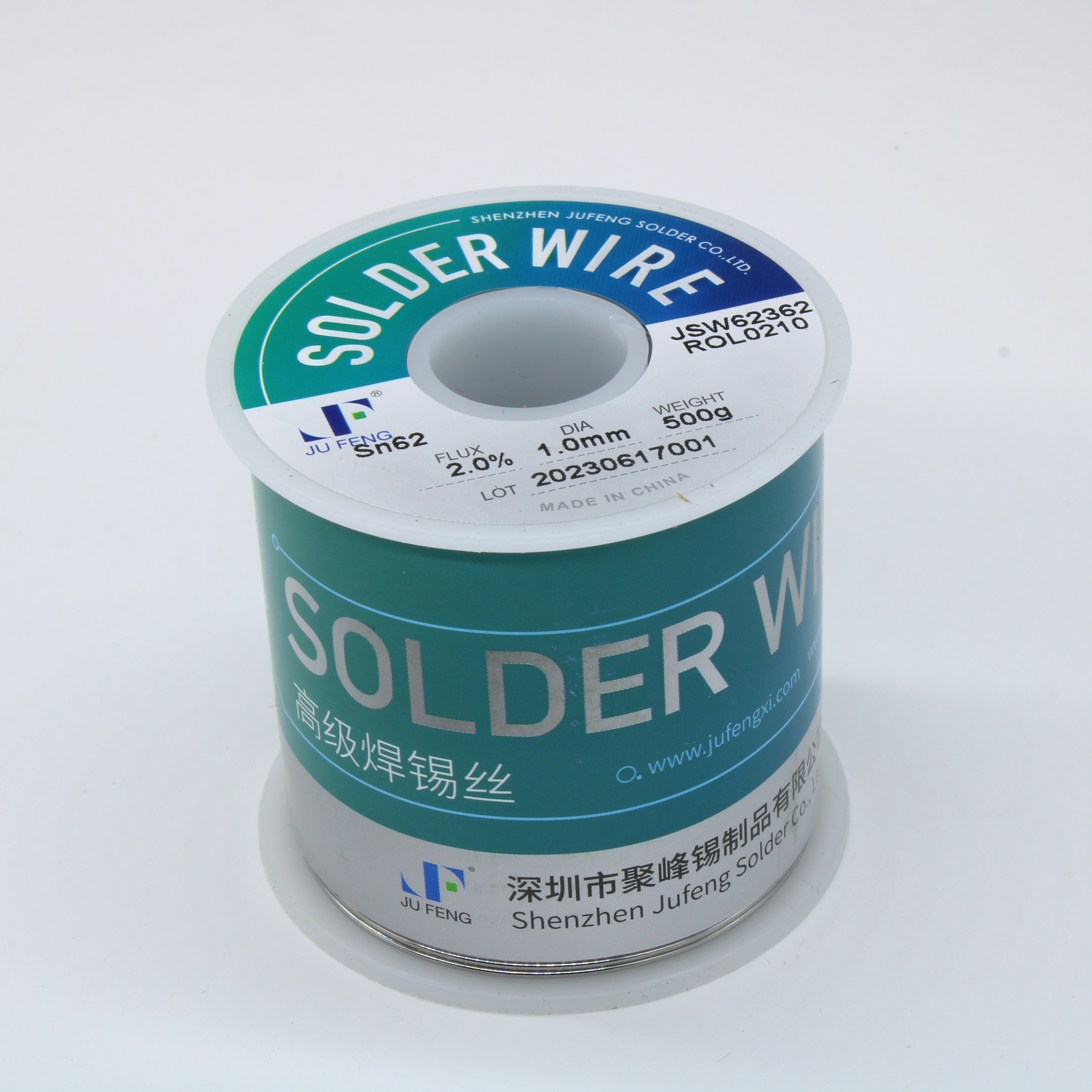 Припой 62/36/2 ROL0 2% флюса 1,0мм 500гр - Припой трубчатый ПОС-62/36/2 с безгалогенным неактивным флюсом ROL0, d 1,0мм, 500 г