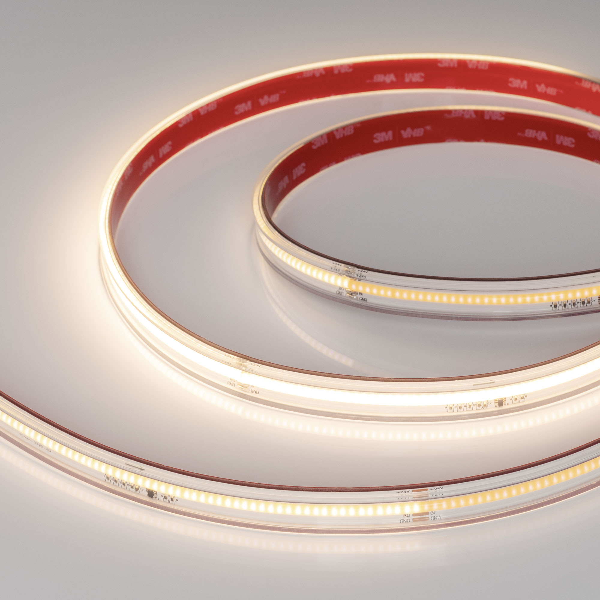 Лента герметичная SPI-COB-PS-X378-14mm 24V Warm3000-PX63-BPT (7 W/m, IP67, 5m) 041742 - Светодиодная лента SPI-X378, герметичная IP67 (PS - силиконовая экструзия), микросхема WS2818B. Светодиоды CSP 378 шт/м (1890шт на 5м), 1 pixel = 63 LED, белая плата, 