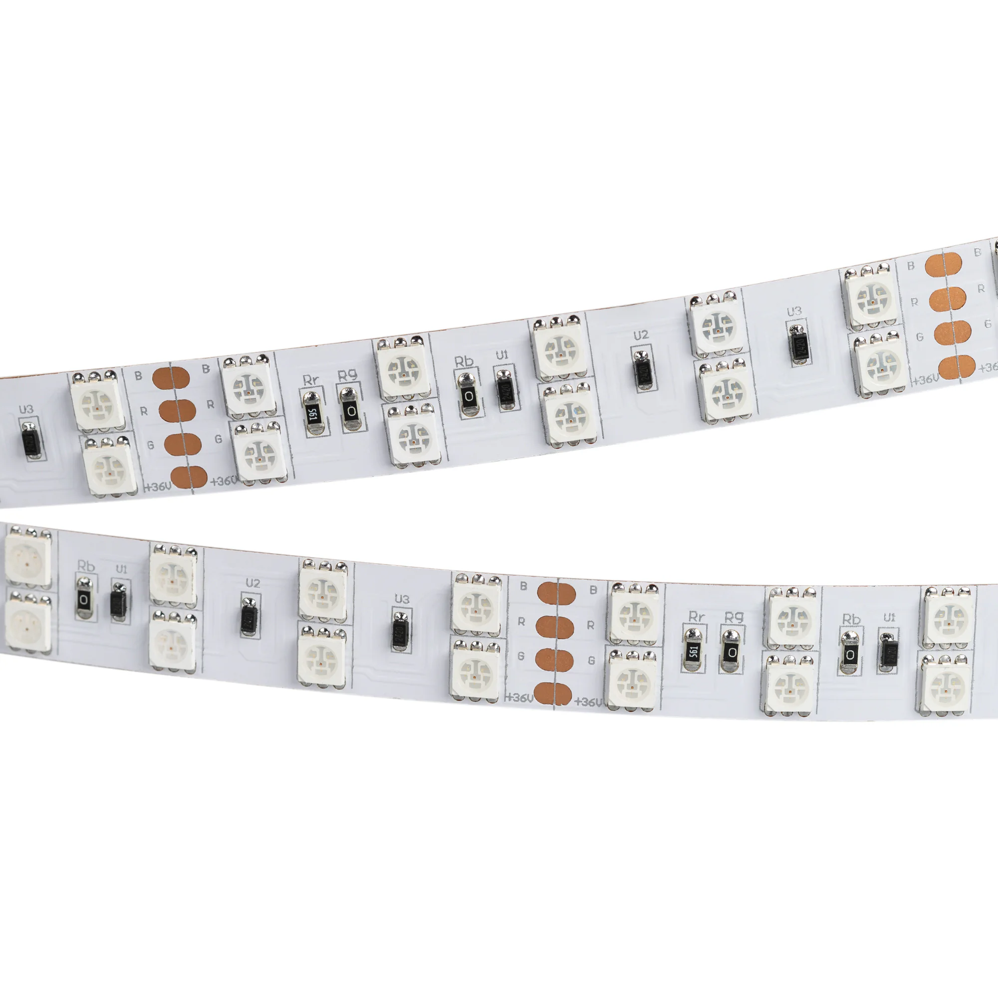 Лента RT 2-5000 36V RGB 2X2 (5060, 600 LED, LUX) 015080 - Гибкая лента 2х2 LUX-серии (на белом основании, 3М). Мультицветная RGB. Светодиоды smd 5060 120шт на 1м, 600шт на 5м. Питание 36V, мощность 130Вт, угол 120°. Размеры 15х2.2х5000мм. Цена указана за 