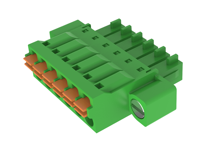 Розеточный разъем на кабель MC-RF3.81H09P-K-0001 - Розеточный разъем, прямой, на кабель, шаг: 3.81 мм, 9 полюсов, фиксация провода Push-In исполнение: с монтажными фланцами, 160V, 8A, цвет: зеленый