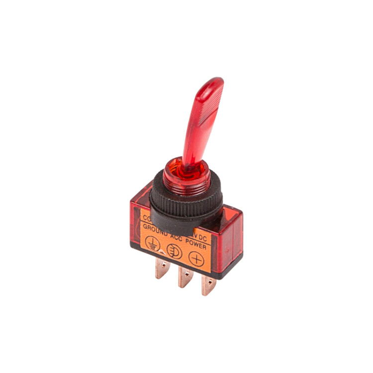 ASW-13D-R - Тумблер с красной LED подсветкой ON-OFF 20A 12В