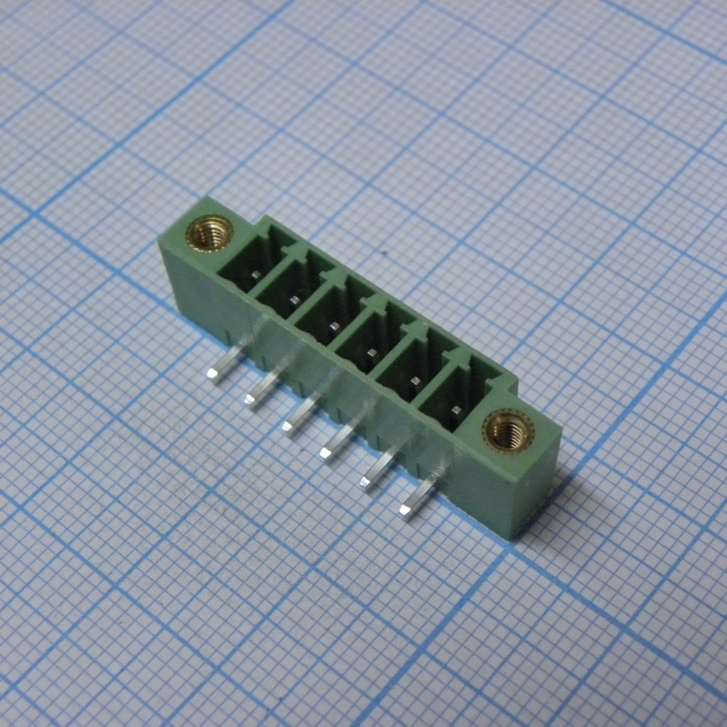 15EDGRM-3.81-06P-14-00A(H) - Разъемный клеммный блок на плату, 6 контактов. Серия 15EDGRM-3.81