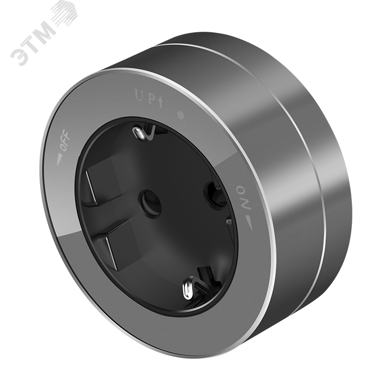 MultiTrack Розетка 2К+З круглая 16А/250В Графит MTK13001G