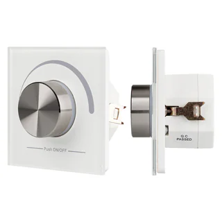 Панель Rotary SR-2836N-B-RF-IN (220V, DIM) 022516 - Встраиваемая стеклянная поворотная панель для с/д одноцветных лент. Управление по радиоканалу. Питание - 100-240V AC. Работает вместе с контроллером SR-1009x.