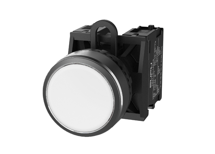 Кнопка плоская (белая) TS2510-0AM50-R10 - Кнопка круглая плоская, без блокировки, без подсветки, пластиковое переднее кольцо, с плавным нажатием, с контактной группой 1NO, диаметр головки кнопки 29,5 мм, диаметр посадочного отверстия: 22 мм, цвет: белый