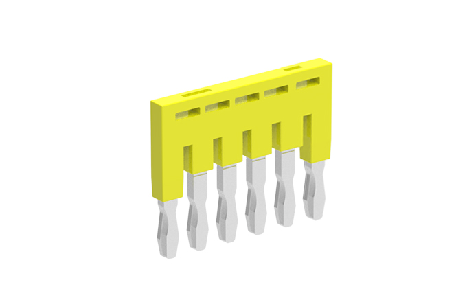 Соединительная перемычка TJB5.2-6 - Соединительная перемычка, втычная, изолированная, 6 полюсов, для серий клемм: TP/TU/TC, шириной 5,2 мм, цвет: желтый