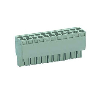 Розетка Wiecon 8113 BFK /11 TOPK - Розеточный разъем, прямой, на кабель, шаг 5 мм, 11 полюсов, номинальное сечение: 2,5 мм кв., пружинная фиксация провода, 400V, 12А, с маркировкой, цвет: серый, серия 8113 BFK