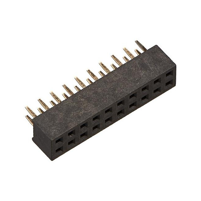 DS1026-05-2X10S8BV - Гнездо на плату 2x10 конт., шаг 2.00мм, высота 4.3мм, позолоч.