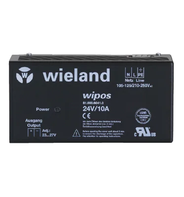 Блок питания WIPOS 24VDC/10A 1PH H - Источник питания, однофазный, 24 V / 10 A, 240 W; диапазон входных напряжений: 97 – 132 VAC / 195 – 265 VAC; габариты (мм): ширина x высота x глубина: 205 x 105 x 86; вес 1,2 кг; монтаж: на DIN рейку, температура окруж
