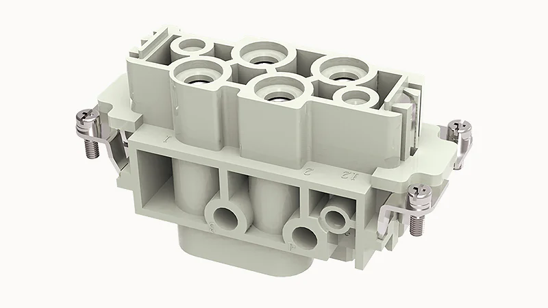 Розеточная контактная вставка DK-4/0-F - Розеточная контактная вставка, винтовая фиксация, 4 полюса + PE, типоразмер 10B, 690V, 80A, сечение обслуживаемых проводников 1,5-16 мм кв,, тип покрытия контактов: серебро
