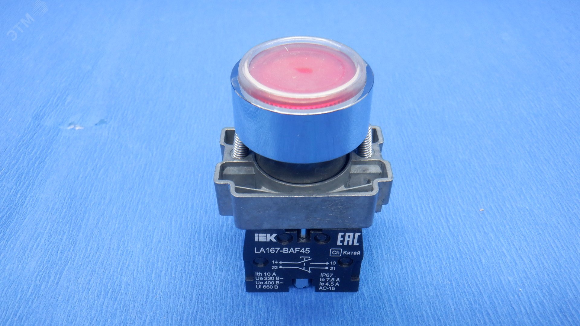 Кнопка LA167-BAF45 d=22мм 1з+1р красная BBT20-BAF45-3-22-67-K04