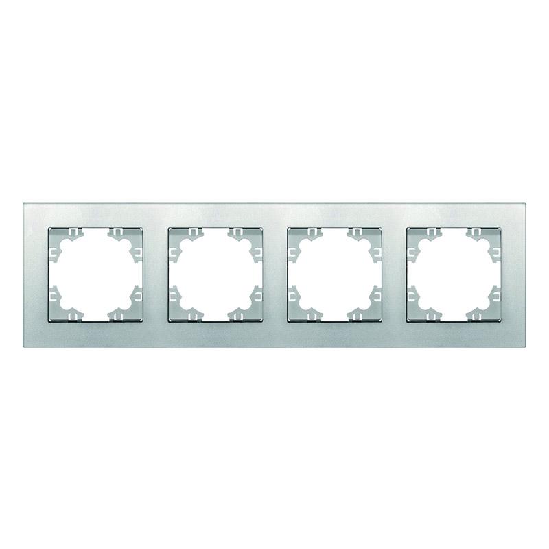 Рамка 4-м Афина универс. серебр. A0046-S