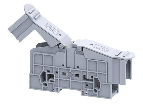 PTB70/95SH - Сильноточная болтовая клемма, М8, тип фиксации провода: болт, 232A, 1000V, номинальное сечение: 1,5 - 90 мм кв., цвет: серый, тип монтажа: DIN35, с защитными крышками