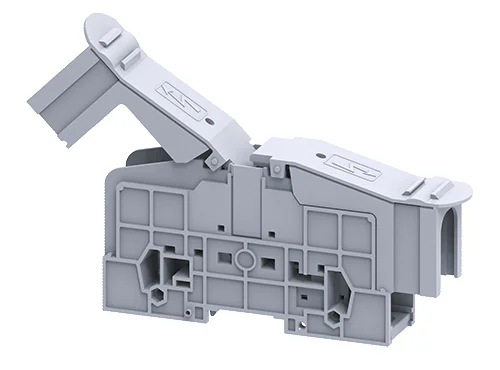 PTB70/95SH - Сильноточная болтовая клемма, М8, тип фиксации провода: болт, 232A, 1000V, номинальное сечение: 1,5 - 90 мм кв., цвет: серый, тип монтажа: DIN35, с защитными крышками