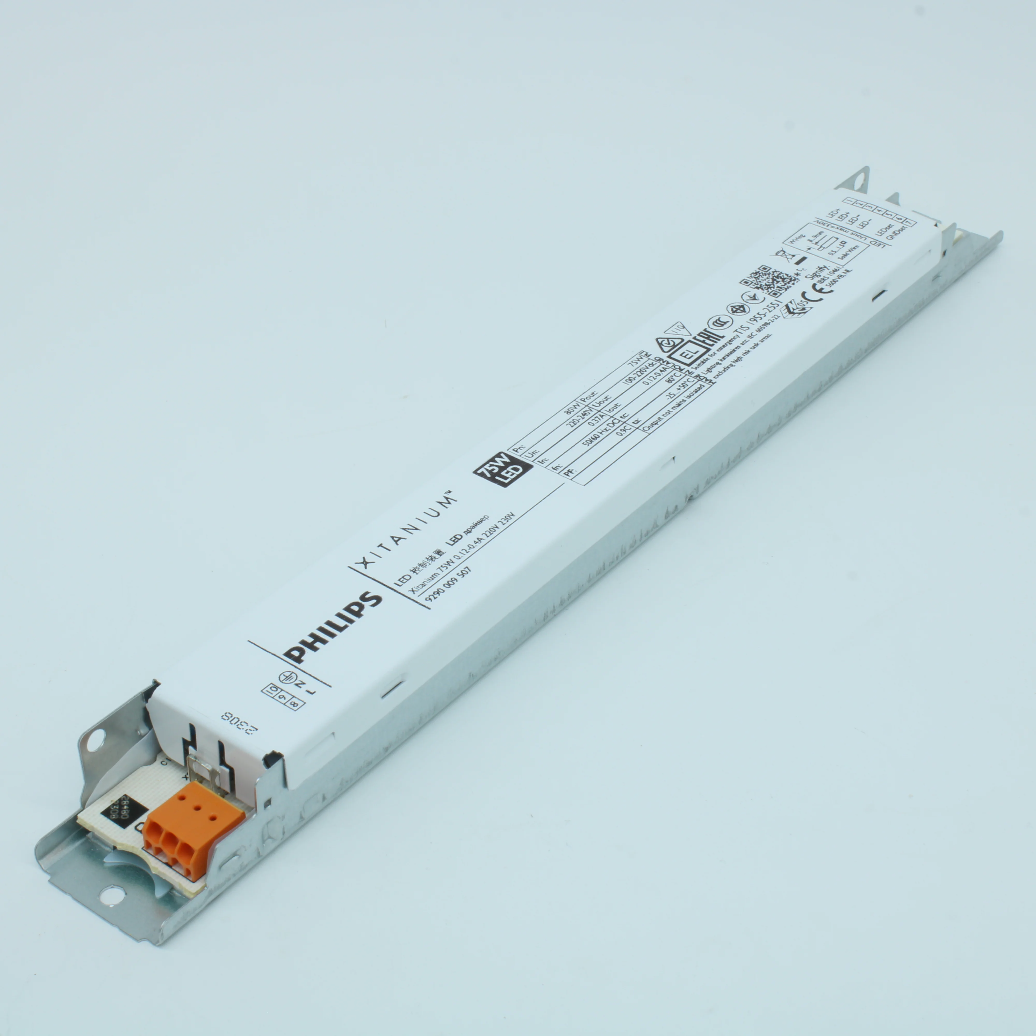 XITANIUM 75W 0.12-0.4A 220V 230V - AC-DC, 75Вт, ККМ, стабилизация тока, вход 202…254В AC, 50…60Гц, выход 0.12...0.4A/100…220В, без изоляции, в линейном е, 280х30х22мм, -25…+50°С