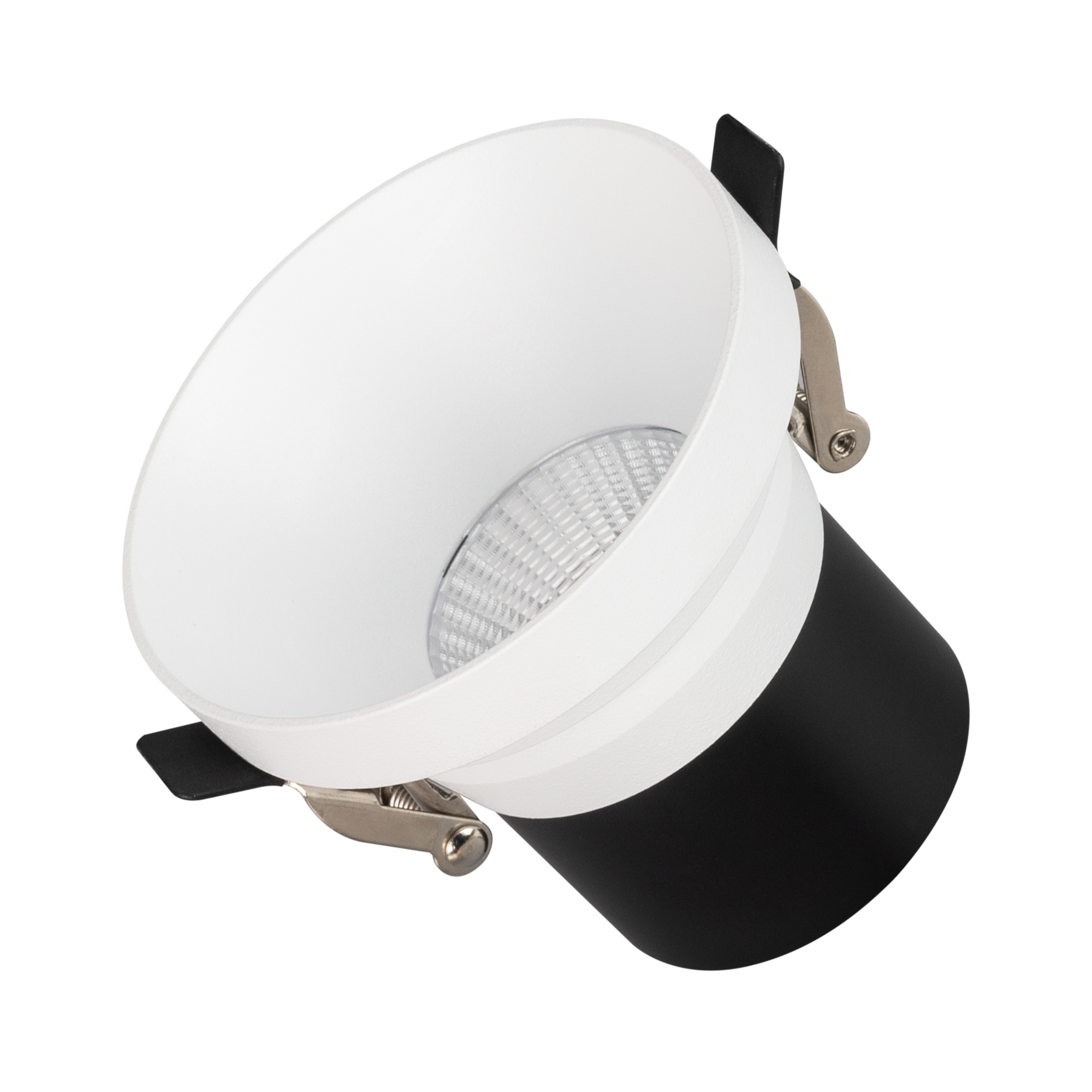 Светильник MS-VOLCANO-BUILT-R82-10W Warm3000 (WH, 38 deg, 230V) 033663 - Встраиваемый светильник даунлайт. Мощность 10 Вт, св. поток 875 лм, 88 лм/Вт, теплый 3000 K, CRI>90, UGR<16, угол 38°, напряжение питания 230 В. Белый круглый корпус из алюминия, сте