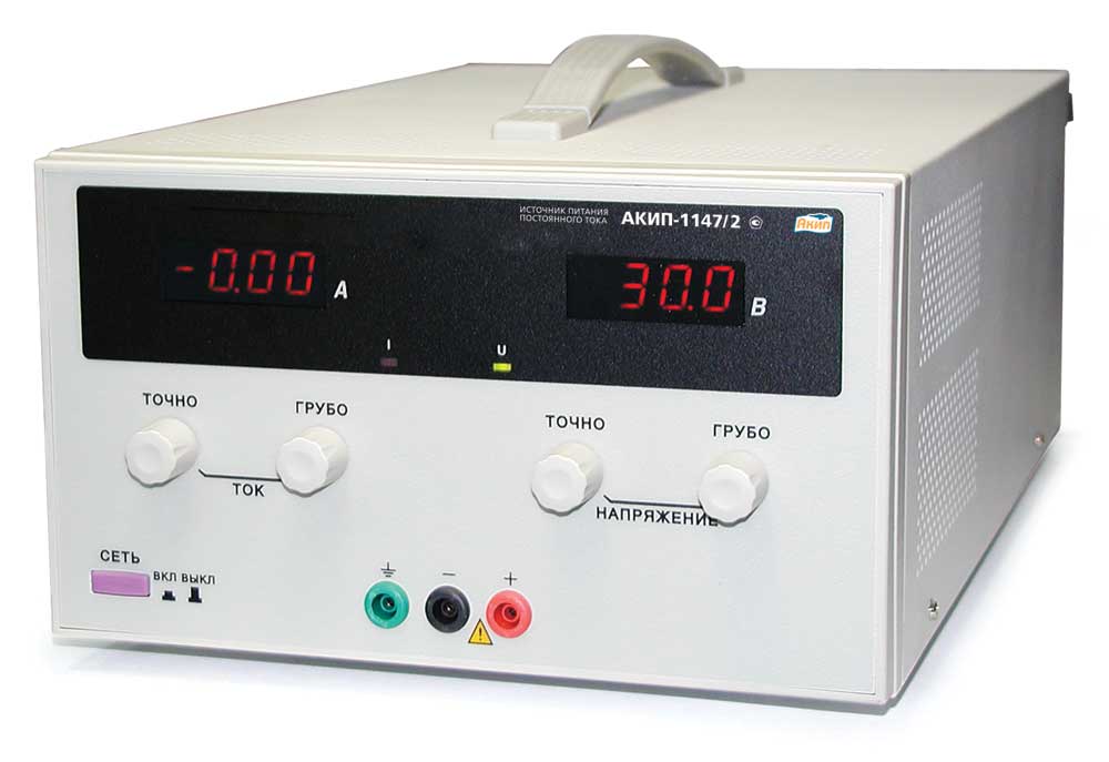 АКИП-1147/2 - Источник питания постоянного тока 300Вт, 1 канал 0-30В/10А, дискретность  100мВ/ 10мА