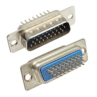 DHB-26M - Разъем D-SUB высокой плотности 26 контактов, вилка на плату, вертикальный