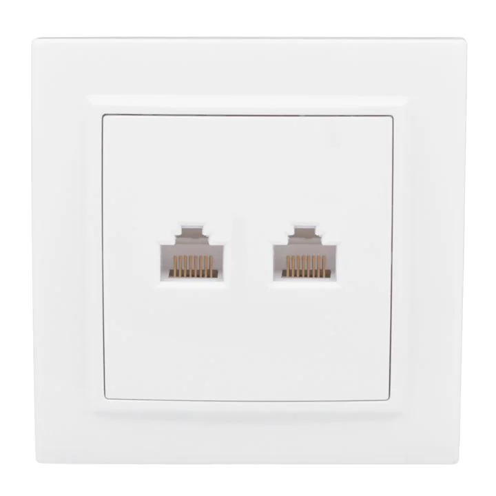 Розетка компьютерная + телефонная 2-м СП Минск RJ45 + Phone бел. Basic ERK00-135-10