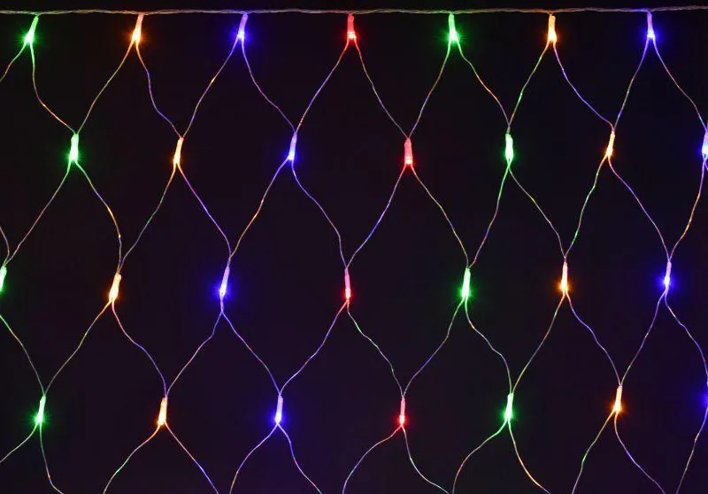 Гирлянда "Сеть" 1.5х1.5м 160LED RGB IP20 провод прозр. 230В с контроллером 8 режимов LGDB410-3-160-L1-T-S-44