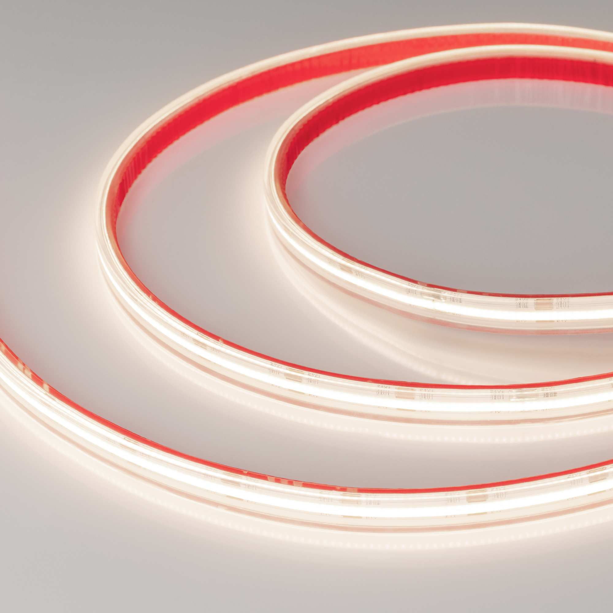 Лента герметичная COB-PS-X544-10mm 24V Day4000 (11.5 W/m, IP67, CSP, 5m) 031908(2) - Светодиодная лента COB-PS-X544, герметичная IP67 (PS-силиконовая экструзия) сплошной засветки. Светодиоды CSP, 544 шт/м (2720 шт на 5 м), белая плата, ширина 10 мм, скотч