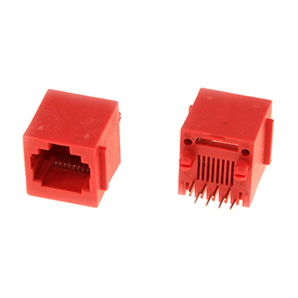 TJ3-8P8C RED - Разъем RJ-45 (гнездо) на плату