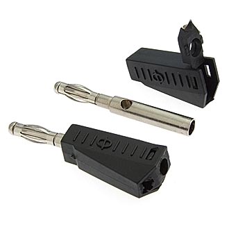 Z040 4MM STACKABLE PLUG BLACK - Штекер Z040 4 мм составной штекер, черный, под пайку