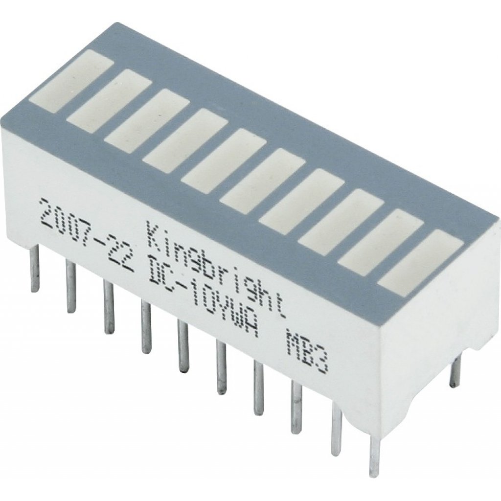 DC-10YWA - 10 сегментный шкальный индикатор/желтый/588нм/2.2-9мкд